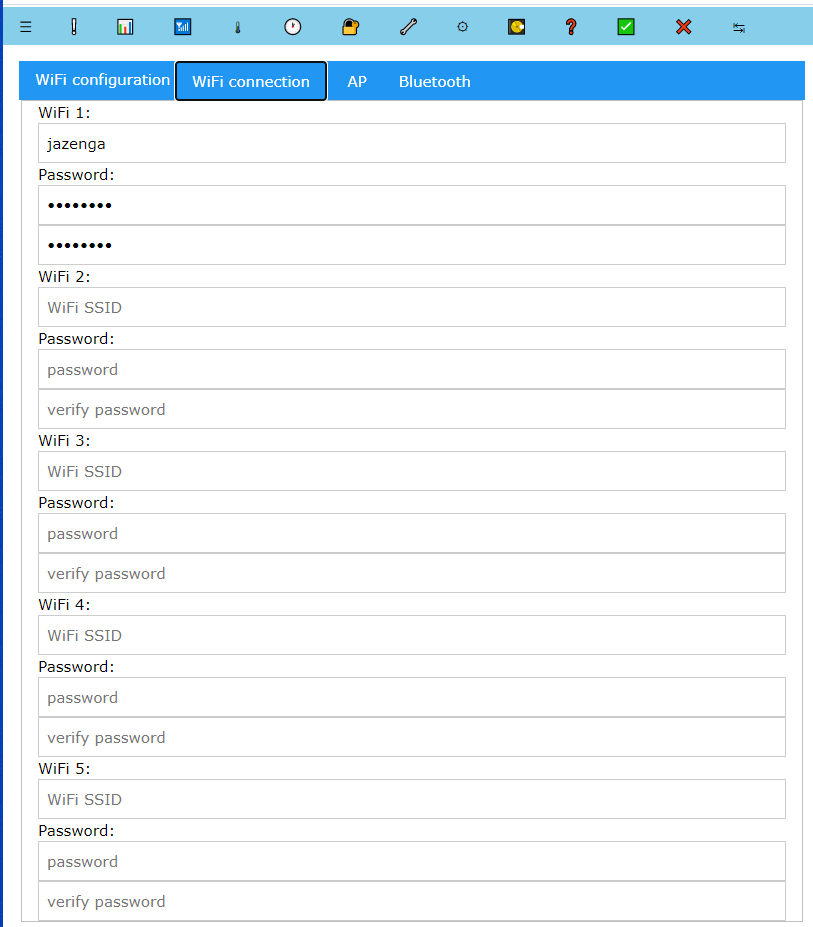 ESP 32 WiFi configuration page screenshot