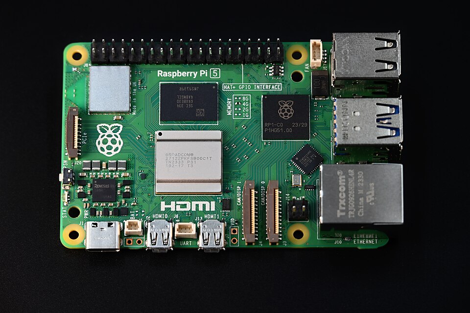 Raspberry Pi 5 board top view