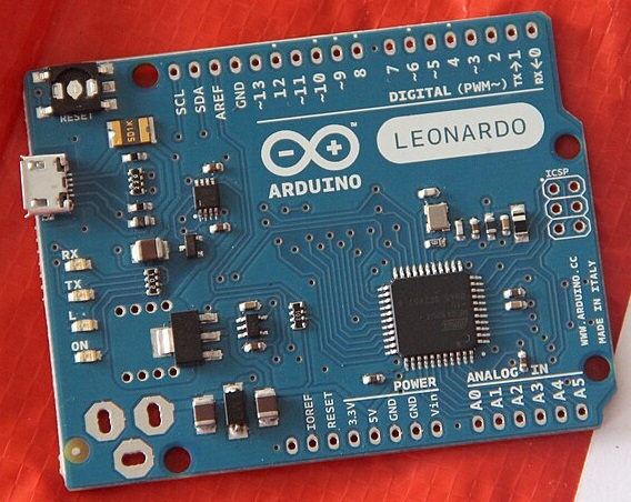 Arduino Leonardo board top view (ATmega32u4 based board)