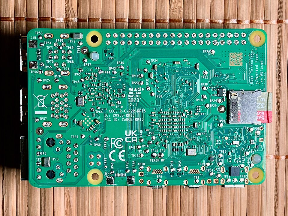 Raspberry Pi 5 board back view